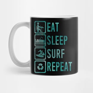 Eat Sleep Surf Repeat Mug